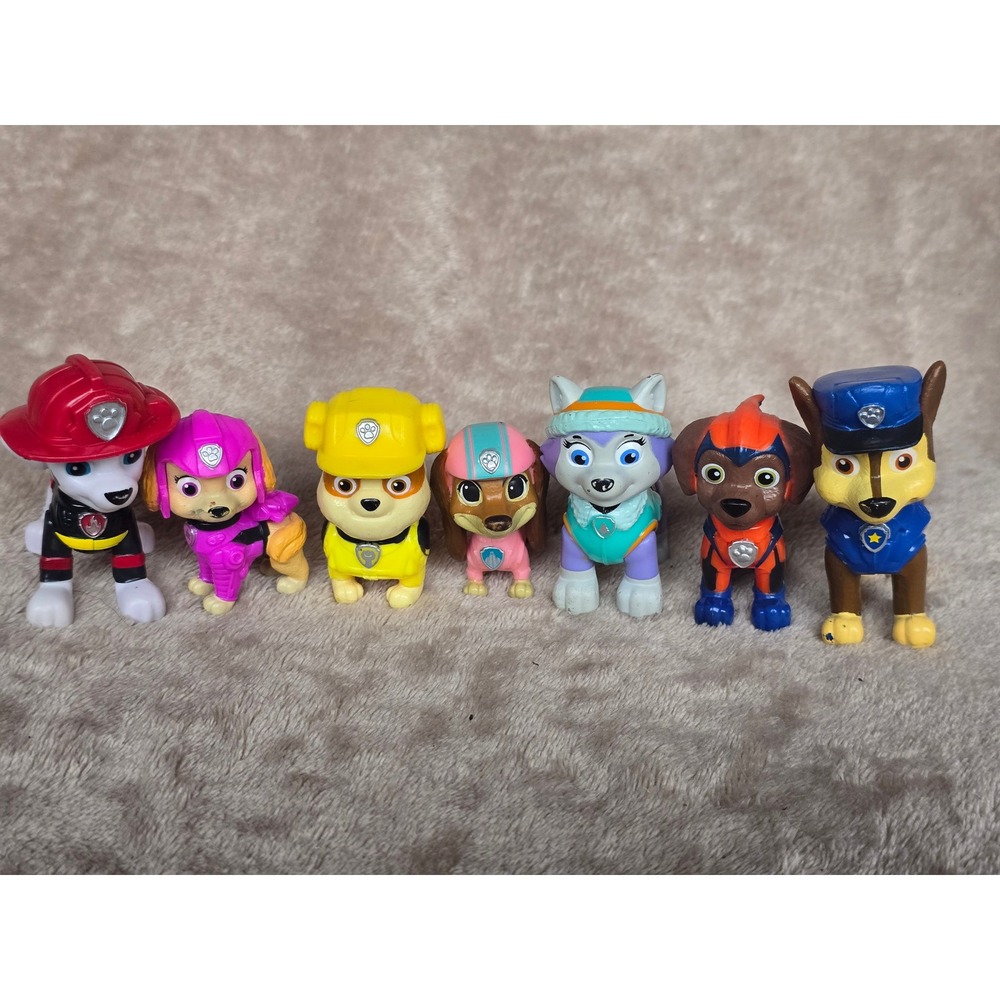 Paw Patrol Mini Figure Lot of 7 Marshall Skye Rubble Liberty Everest Zuma Chase